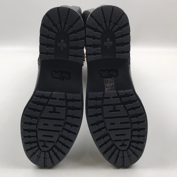 COACH Farrah Black Leather Tall Riding Boots Logo Buckle NEW NWOB - Picture 5 of 16